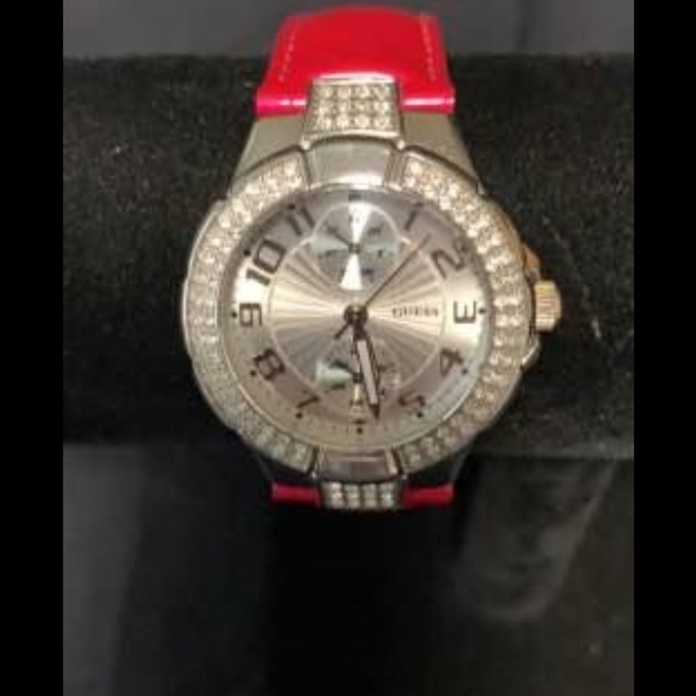 Guess Watch Pink Leather Strap
